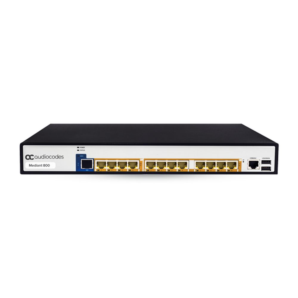 Mediant 800B chassis with 4 BRI Voice Interface 4 GE and 8 FE ports with a single AC power s.